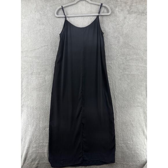J Crew Dress Womens M Black Slip Maxi Length Adjustable Straps Semi Sheer - Picture 5 of 16